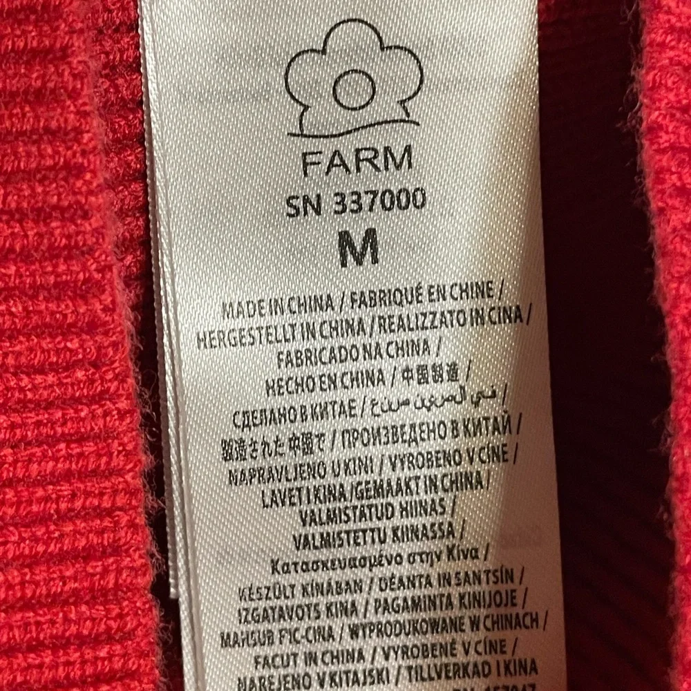 FARM Rio Red Ribbed Long-Sleeve Crop Top - Picture 10 of 12